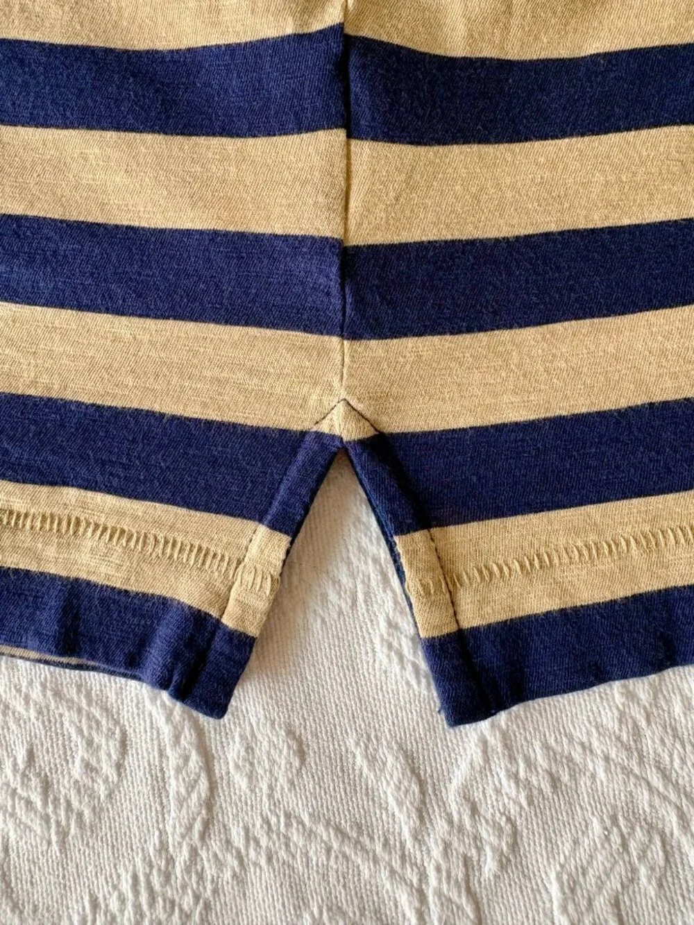 Toast Bold Stripe Cotton Boxy Tee in Blue/Sand - Sz. Small - Brand New with Tags - Picture 8 of 13